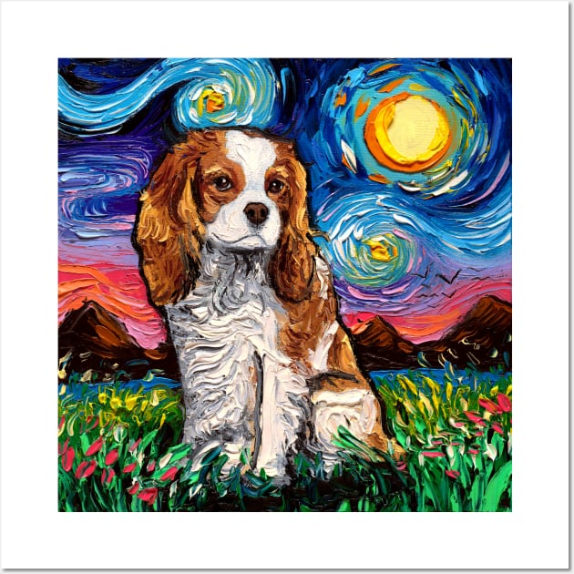 Cavalier King Charles Spaniel 2 Night Wall Art by sagittariusgallery